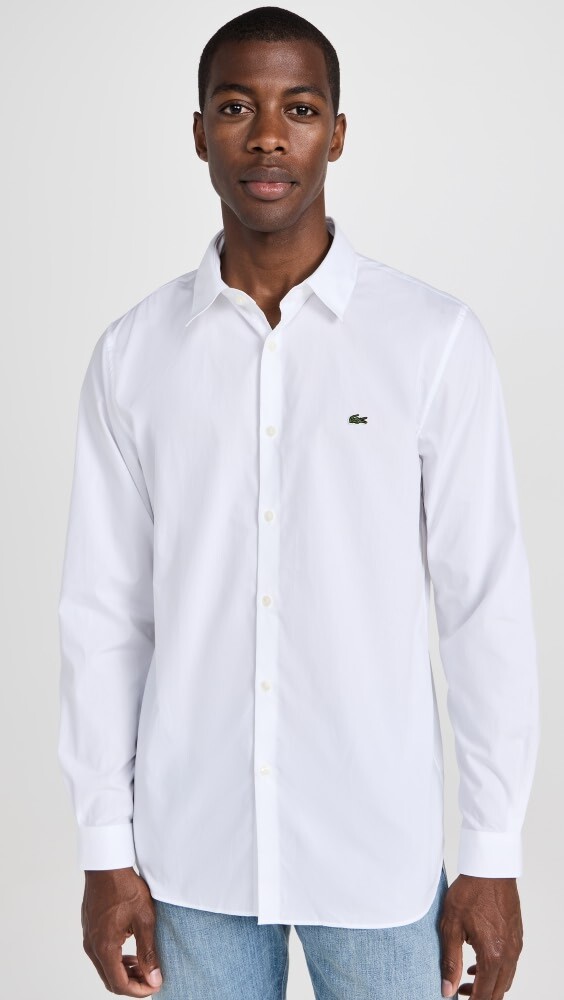 

Рубашка Lacoste Slim Fit Stretch Cotton Poplin, белый
