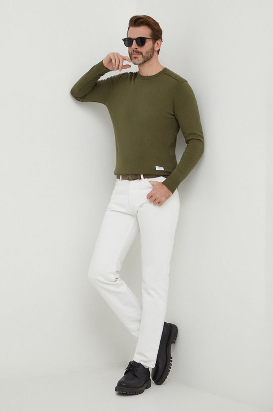 Хлопковый свитер Pepe Jeans, зеленый цена и фото