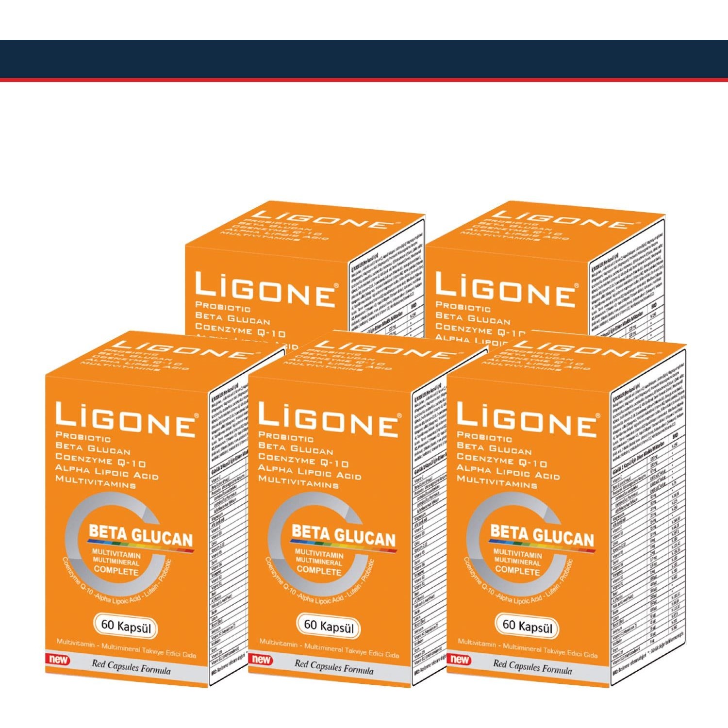 Пищевая добавка Newdrog Ligone Beta Glucan, 60 капсул 5 шт