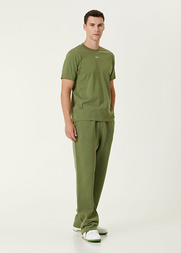 

Зеленая футболка с логотипом Off-White, хаки