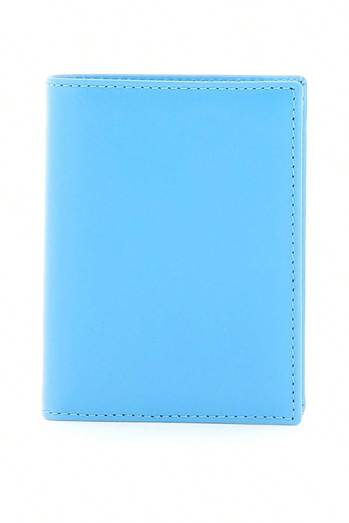 Маленький кожаный кошелек Comme Des Garcons, складывающийся вдвое, синий классический кошелек comme des garcons зеленый