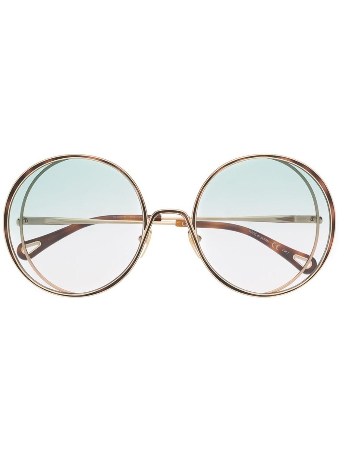 

Chloé Eyewear массивные солнцезащитные очки в круглой оправе, золотистый
