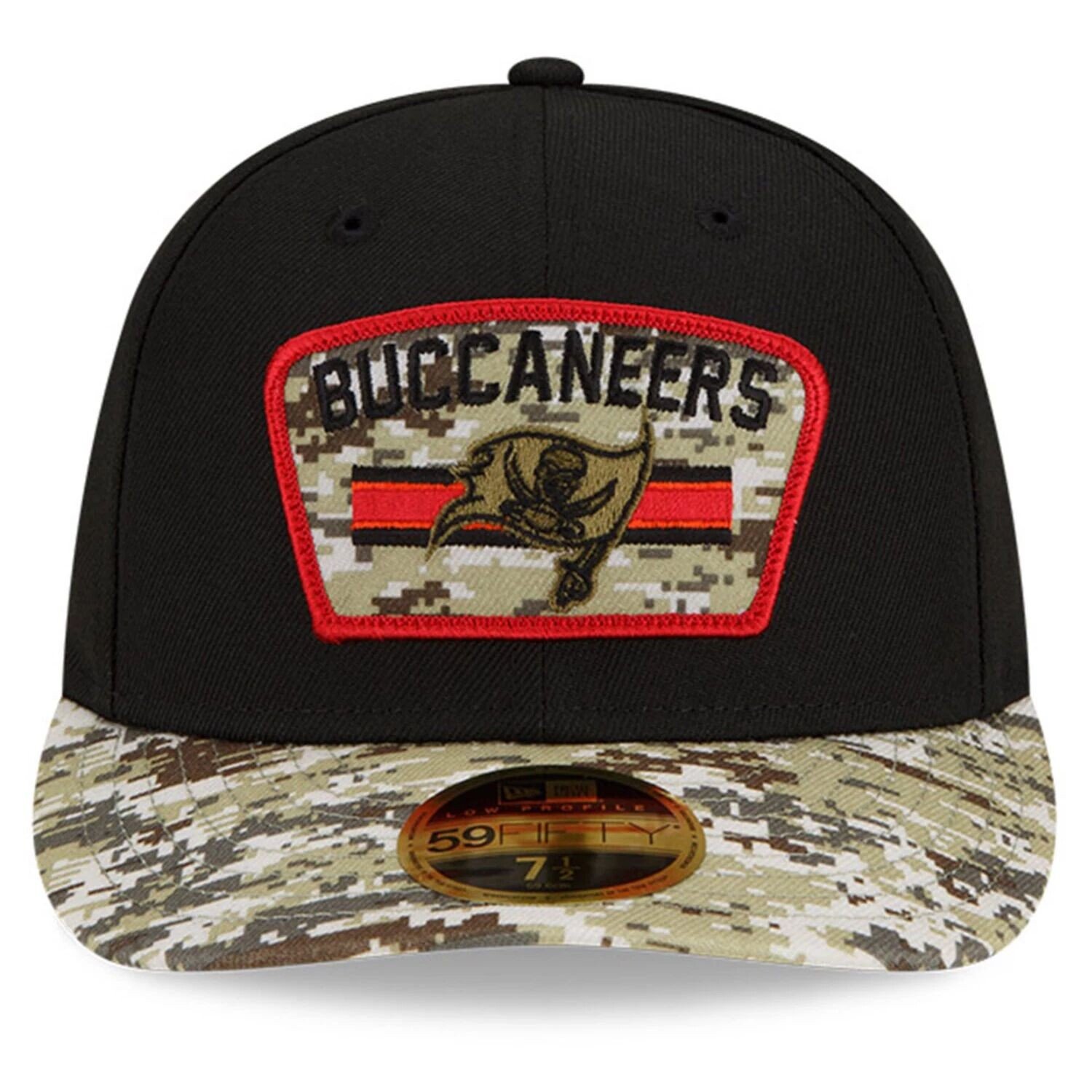 

Мужская кепка New Era Black/Camo Tampa Bay Buccaneers 2021 Salute To Service Low Profile 59FIFTY