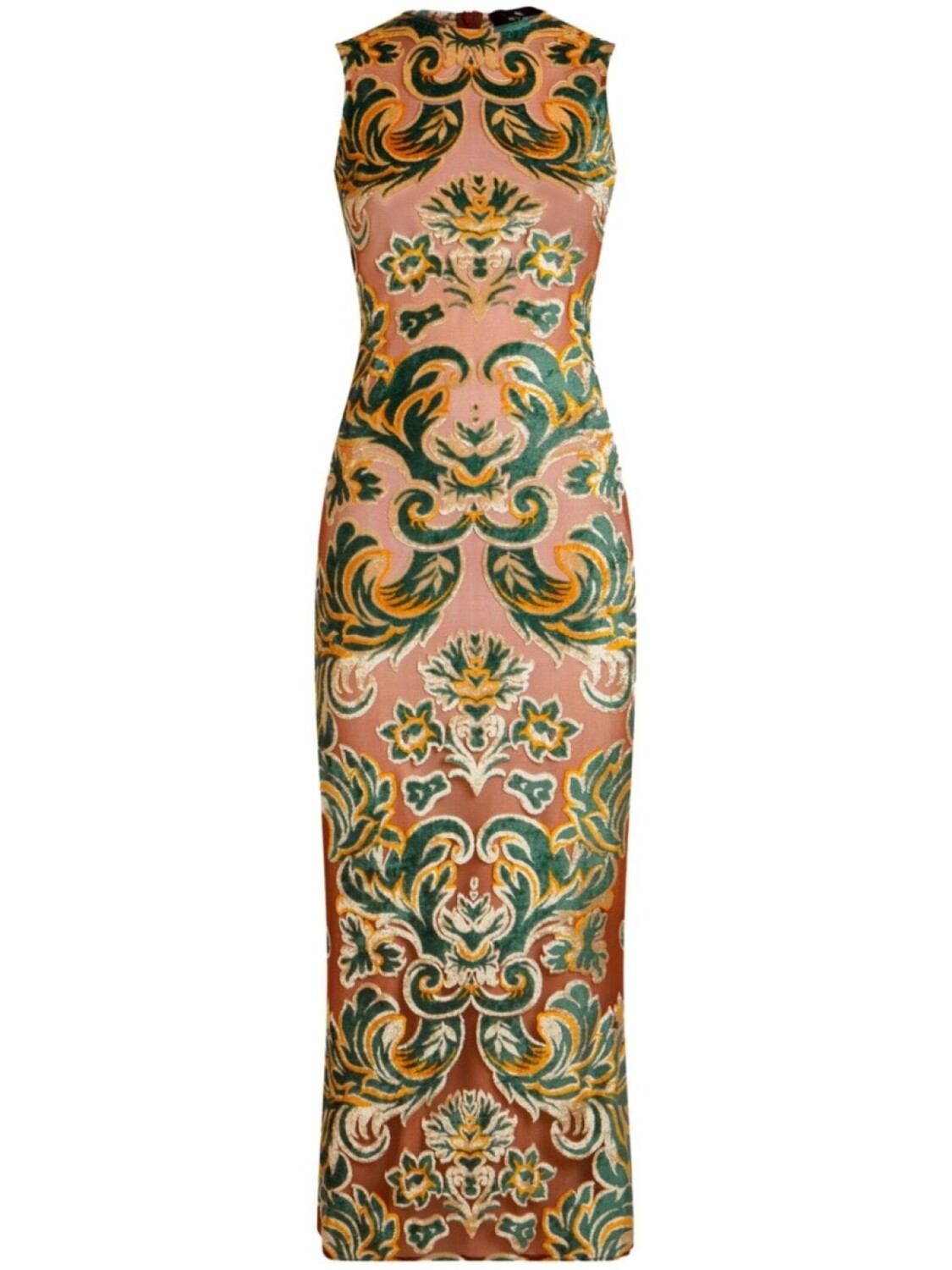 ETRO жаккардовое платье с узором, зеленый