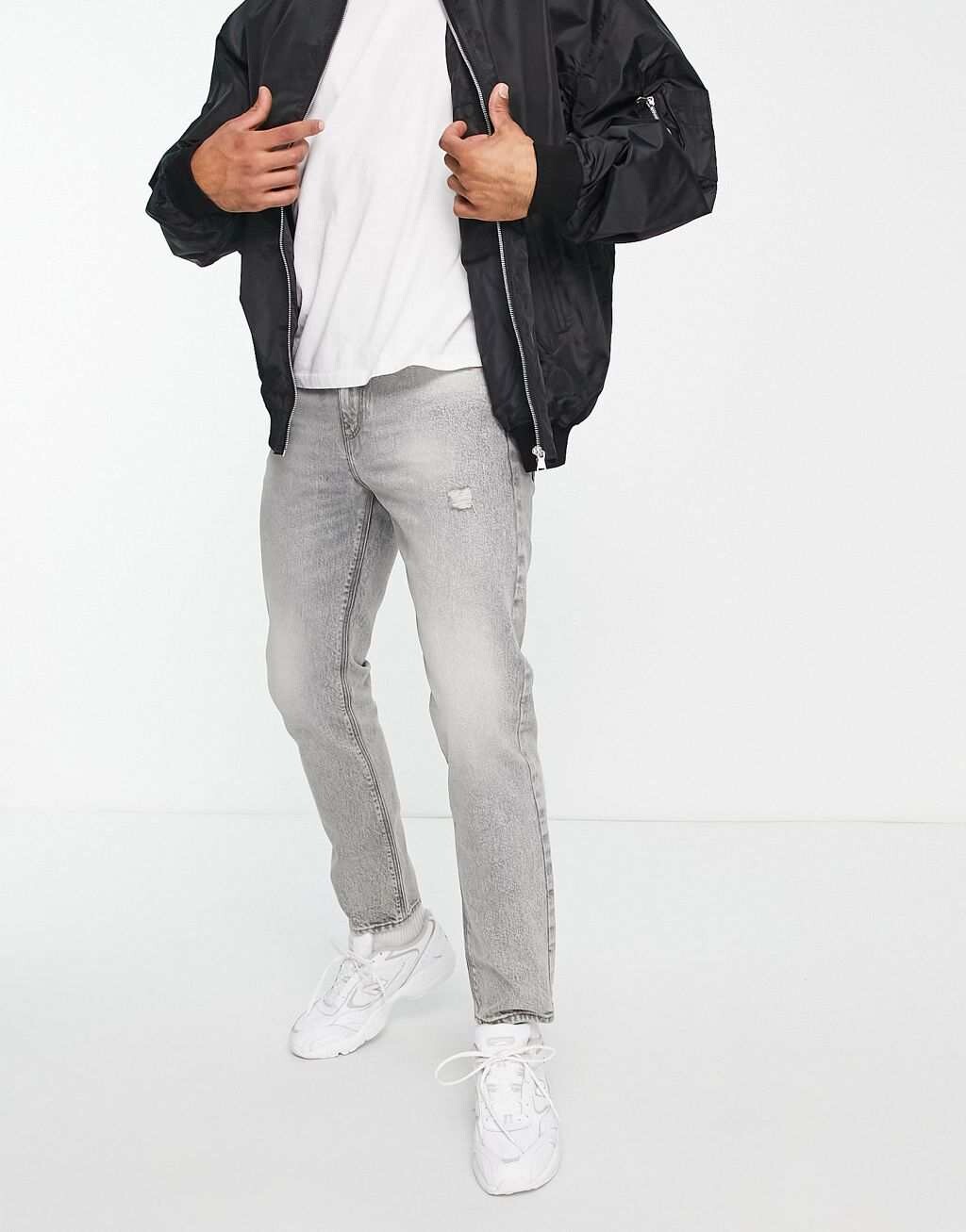 

Серые узкие джинсы ASOS DESIGN