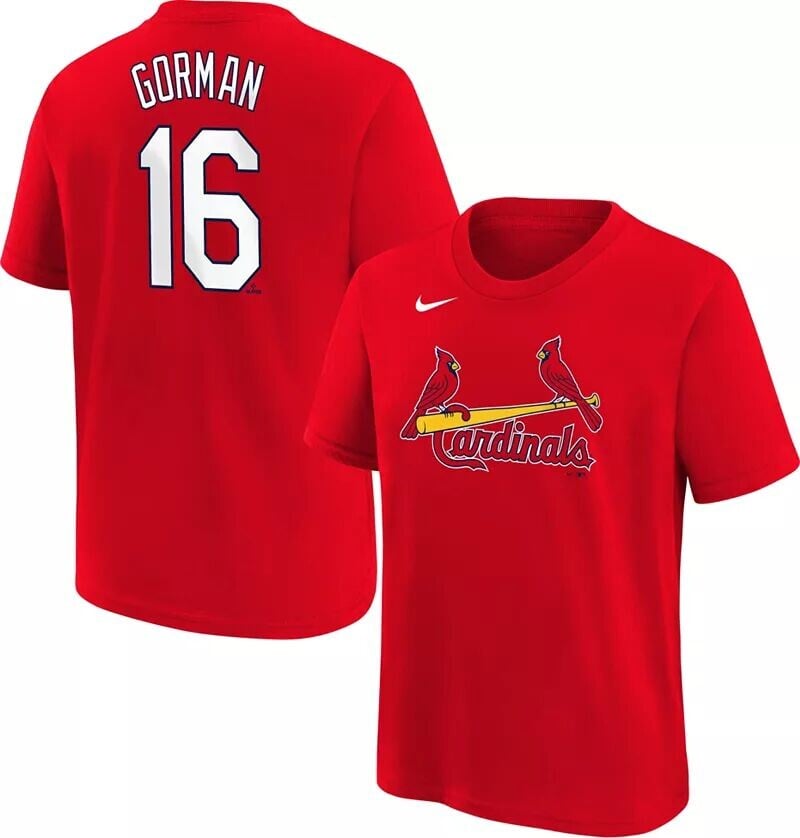 

Красная домашняя футболка Nike Youth St. Louis Cardinals Nolan Gorman #16