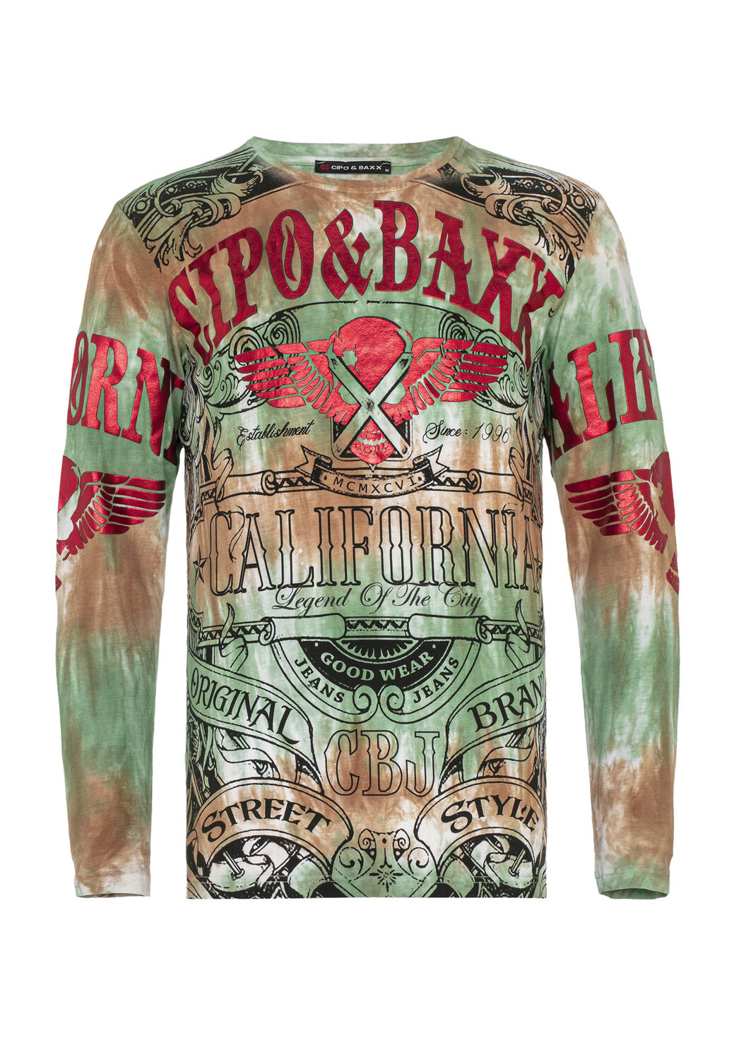 

Лонгслив Cipo & Baxx Langarmshirt, цвет GREEN BROWN
