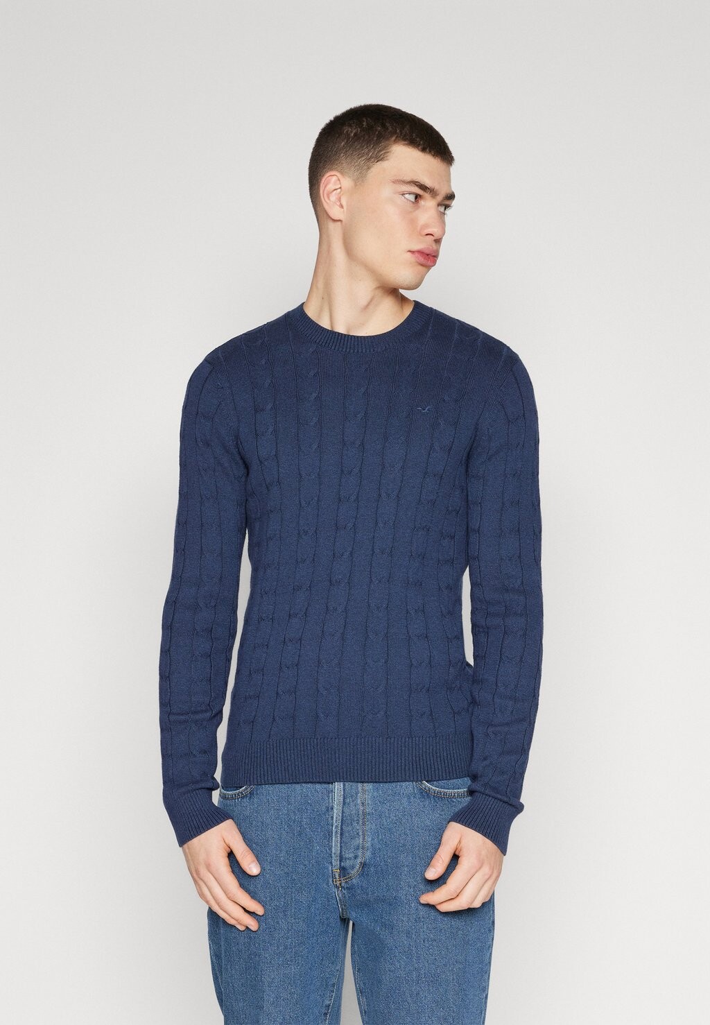 

Свитер Lightweight Cable-Knit Crew Sweater Hollister Co.