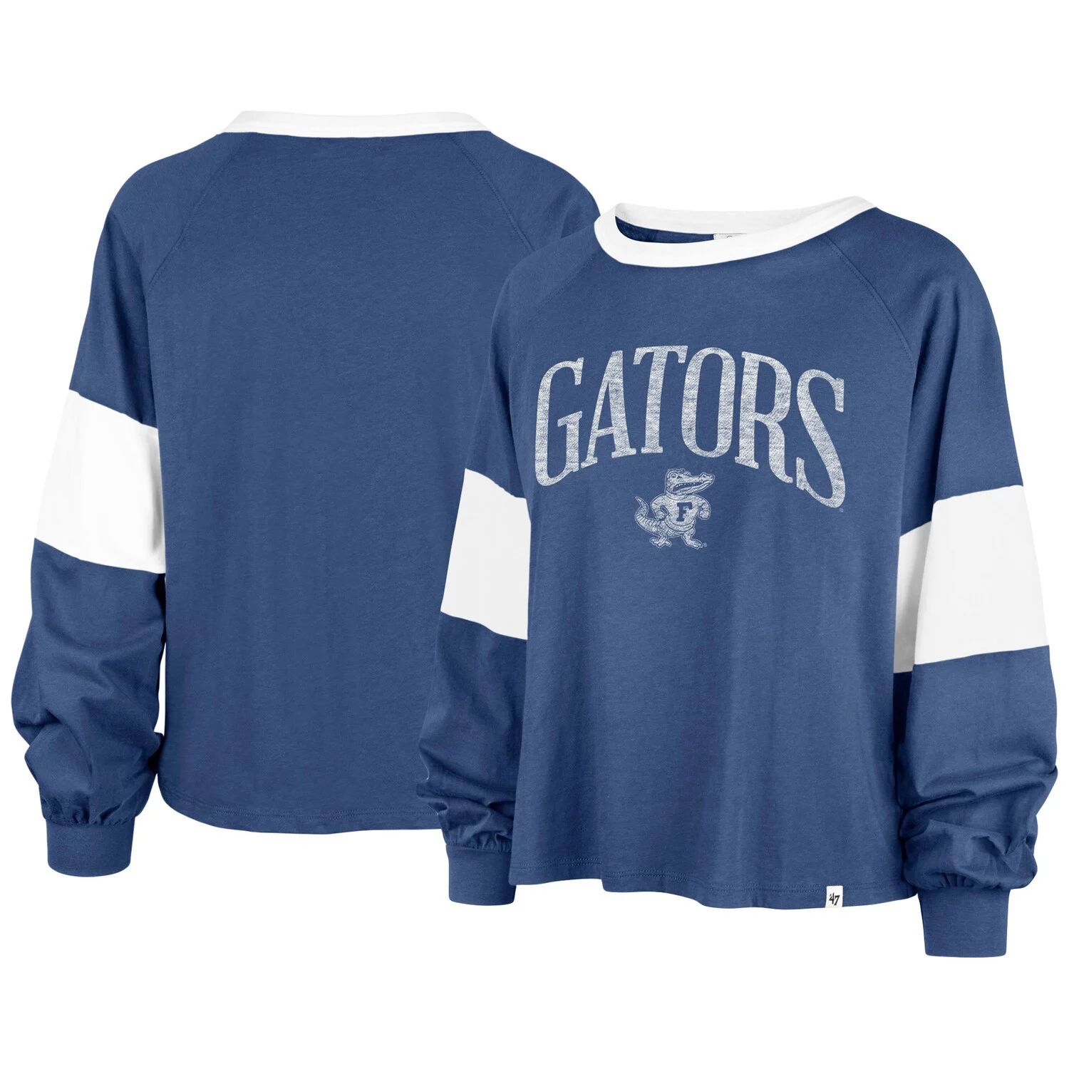 

Женская футболка с длинными рукавами Royal Florida Gators Upside Rhea Raglan '47