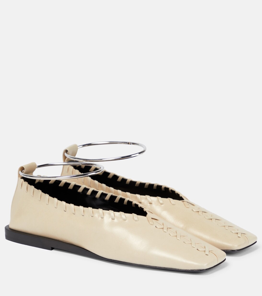

Кожаные балетки Jil Sander, бежевый