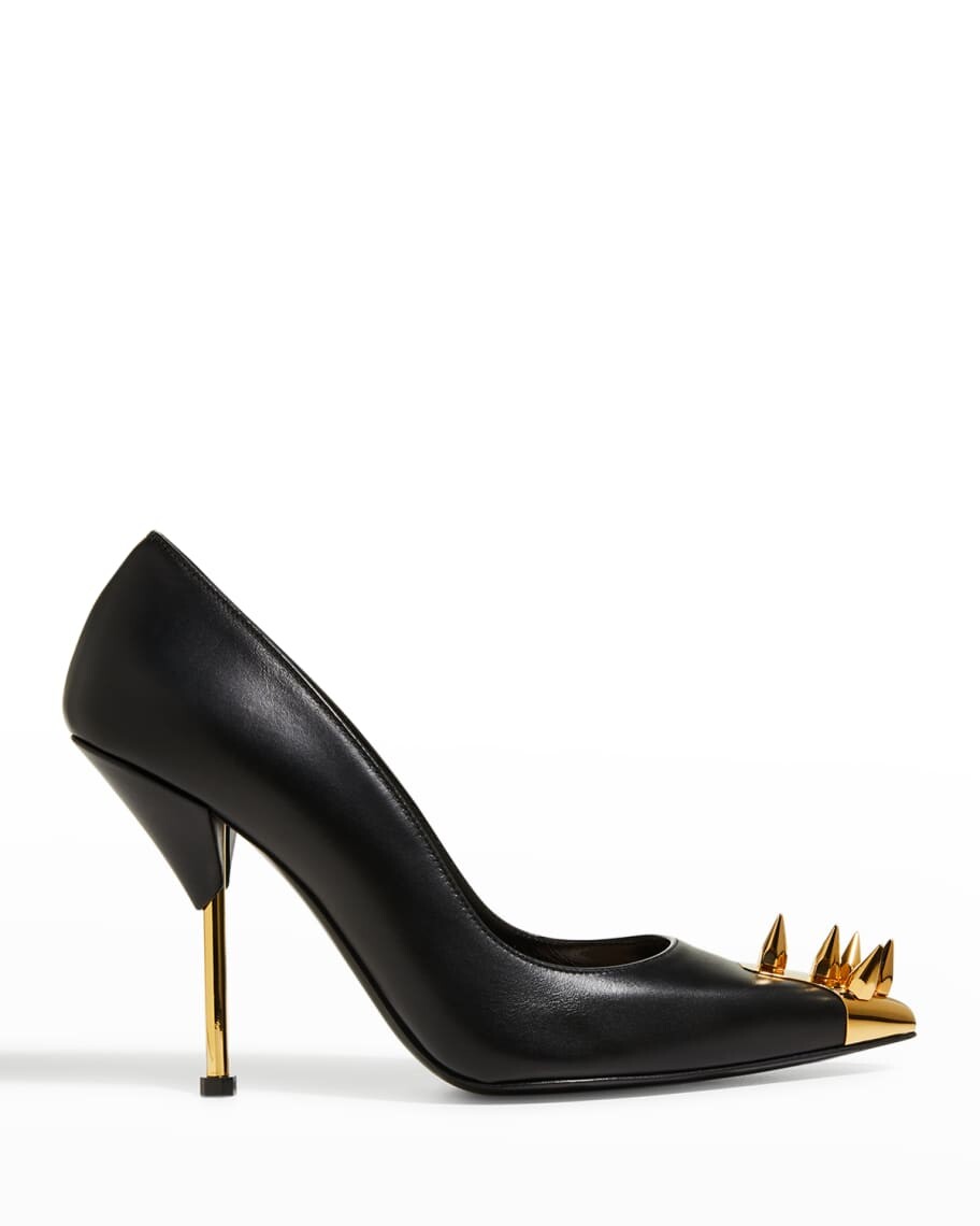 

Кожаные туфли-лодочки в стиле панк с шипами Alexander McQueen