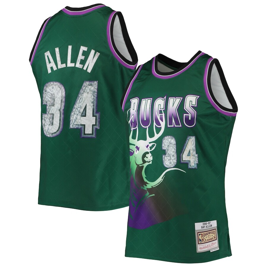 

Джерси Mitchell & Ness Milwaukee Bucks, зеленый