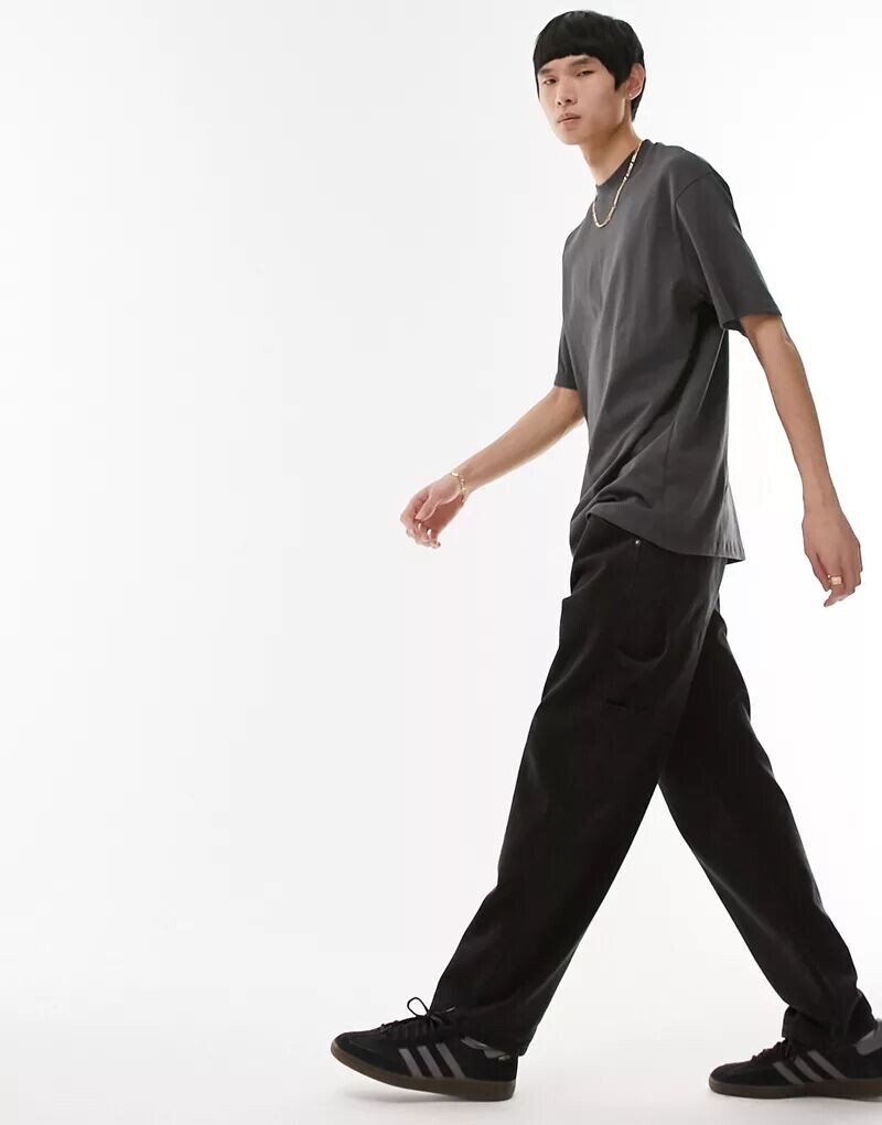 

Антрацитовая футболка оверсайз Topman