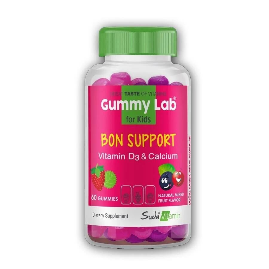 

Gummy Lab For Kids Bon Support Витамин D3 Кальций 60 жевательных конфет SUDA VİTAMİN
