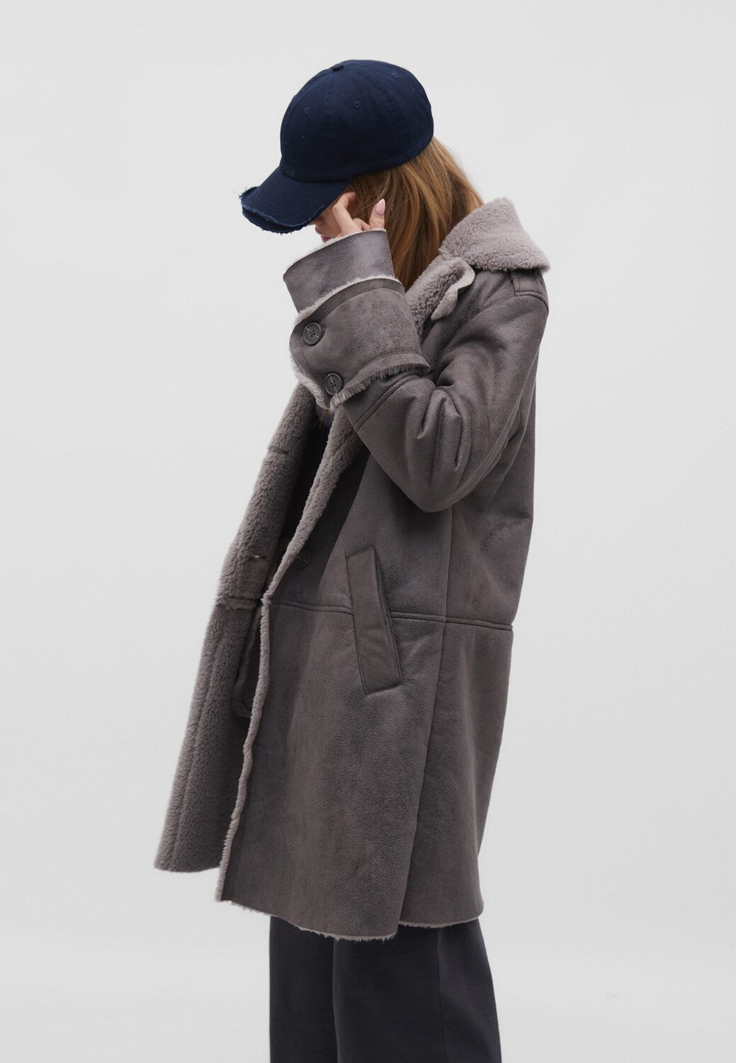 

Двустороннее пальто Stradivarius, серый