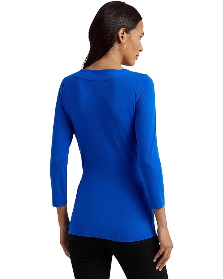 

Топ LAUREN Ralph Lauren Surplice Jersey Top, цвет Sapphire Star