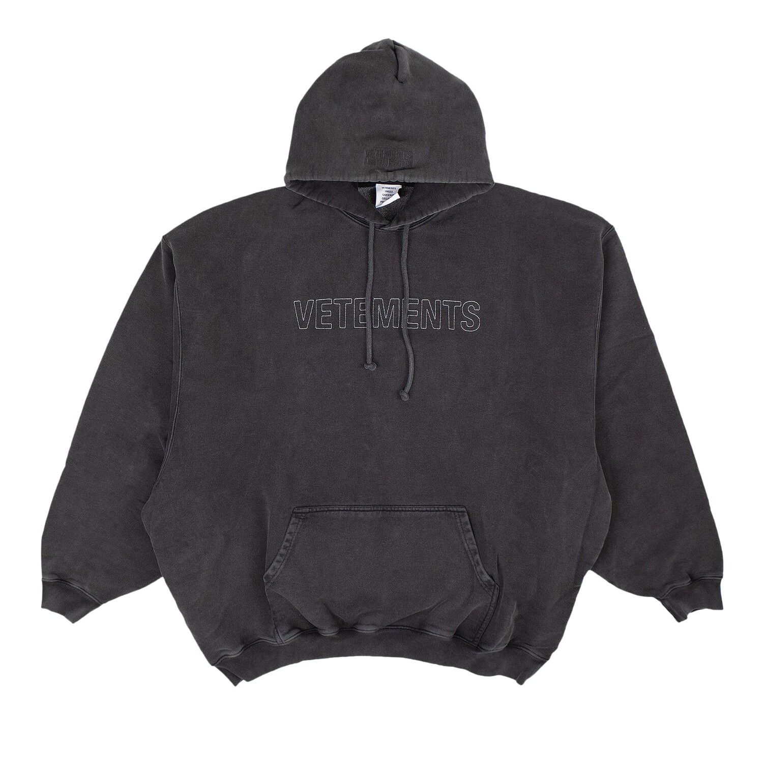 

Худи Vetements Faded Logo Outline, цвет Черный
