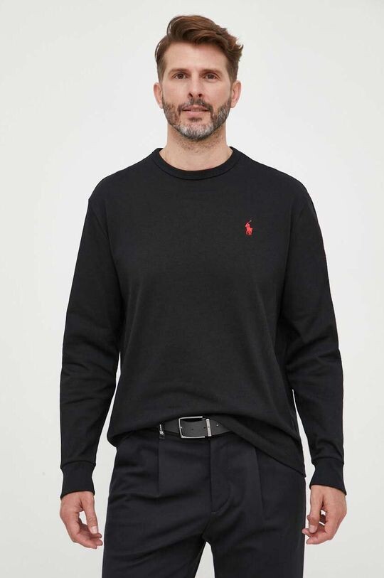 

Хлопковая рубашка с длинными рукавами Polo Ralph Lauren, черный