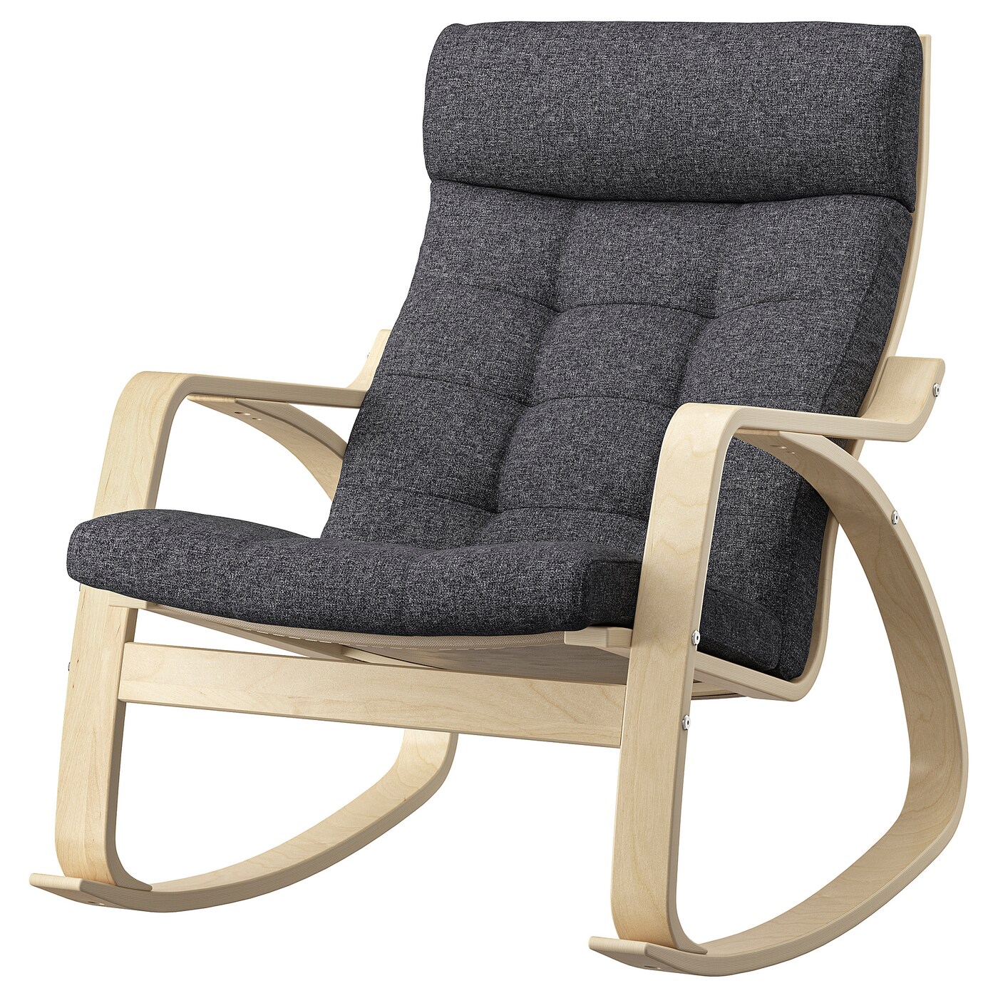 ПОЭНГ Кресло-качалка, березовый шпон/Гуннаред темно-серый POÄNG IKEA кресло качалка с деревом 881 40r