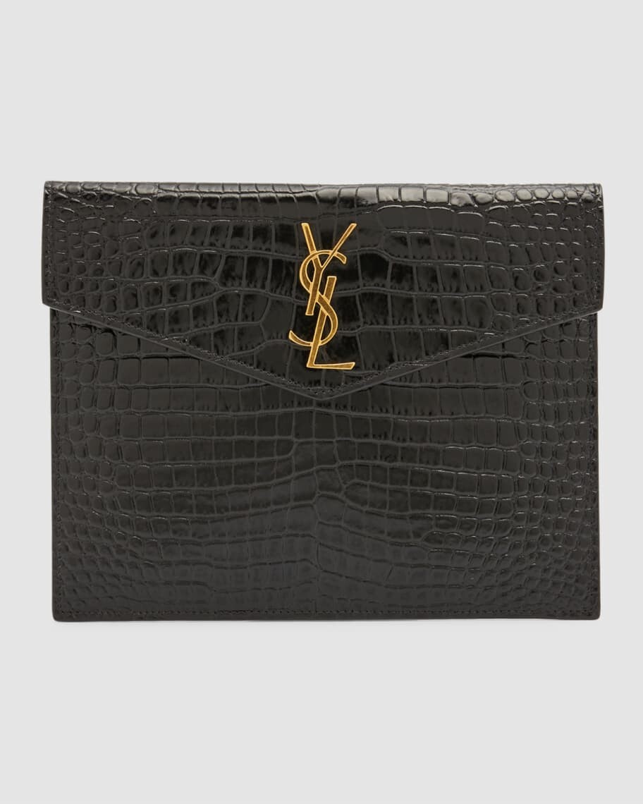 

Сумка-клатч YSL с тиснением под крокодила Saint Laurent