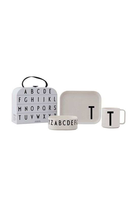 

Детский набор для завтрака Классика в чемодане Т Design Letters, белый