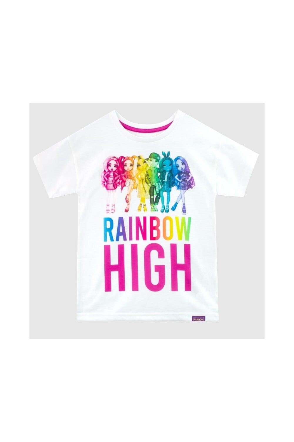 

Футболка с радужным принтом Rainbow High, розовый