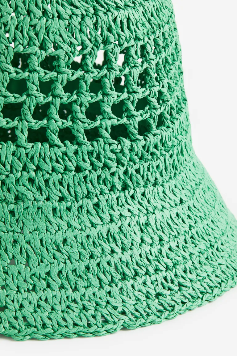 Соломенная шляпа с имитацией крючка H&M, зеленый