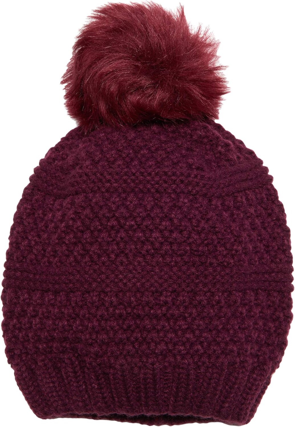 

Вязаная шапка с помпоном из искусственного меха San Diego Hat Company, цвет Burgundy