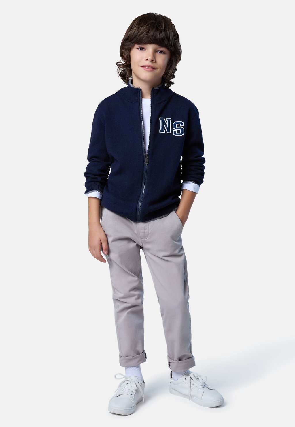 

Кардиган MIT REISSVERSCHLUSS UND FILZAUFNÄHERN North Sails, цвет blau