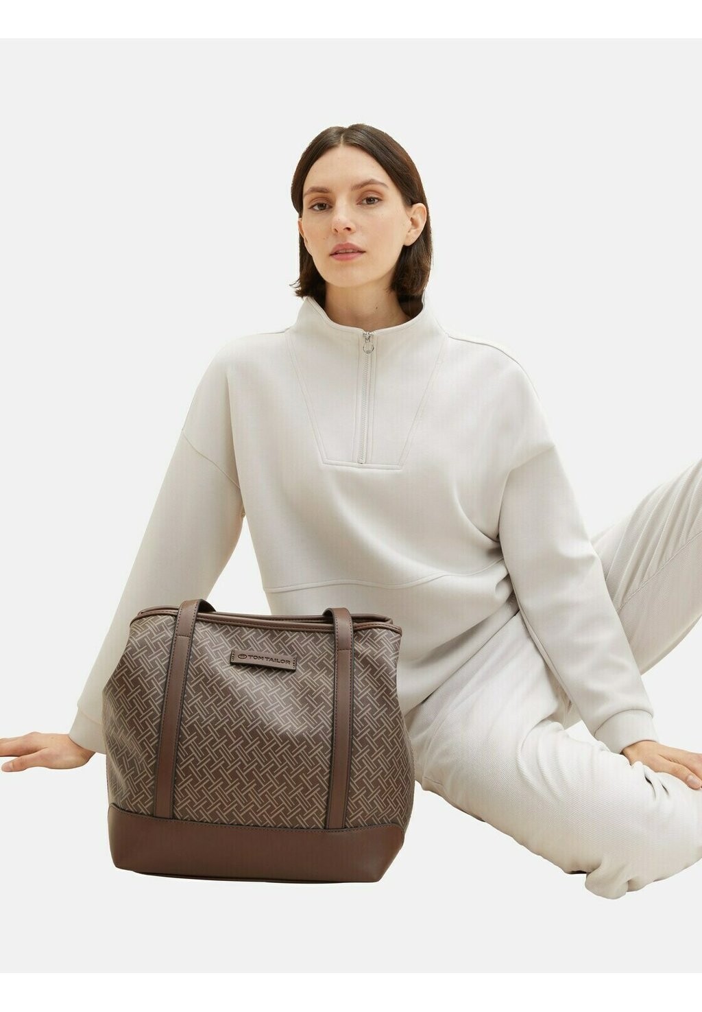 

Сумка TOM TAILOR YOKI SHOPPER, принт коричневый