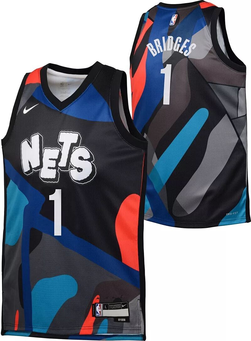 

Черная майка Nike Youth 2023-24 City Edition Brooklyn Nets Mikal Bridges #1