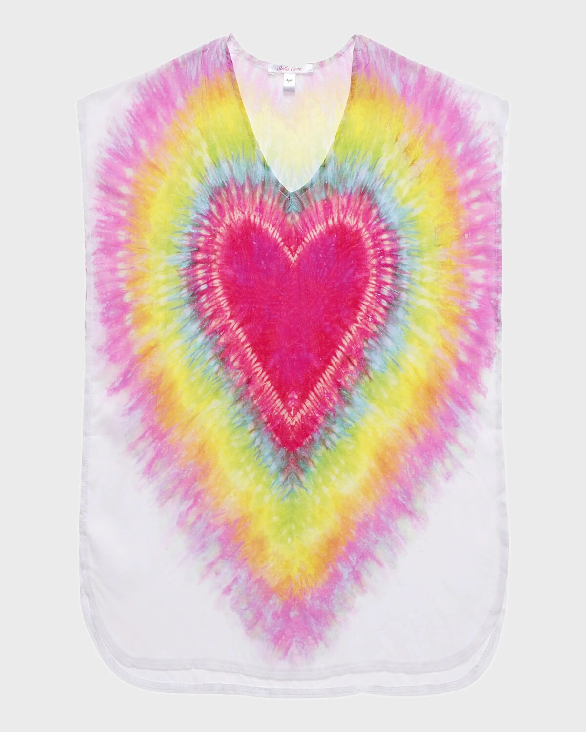 

Пончо Girl's I Heart You Tie Dye, размер 2–14 Stella Cove, цвет White