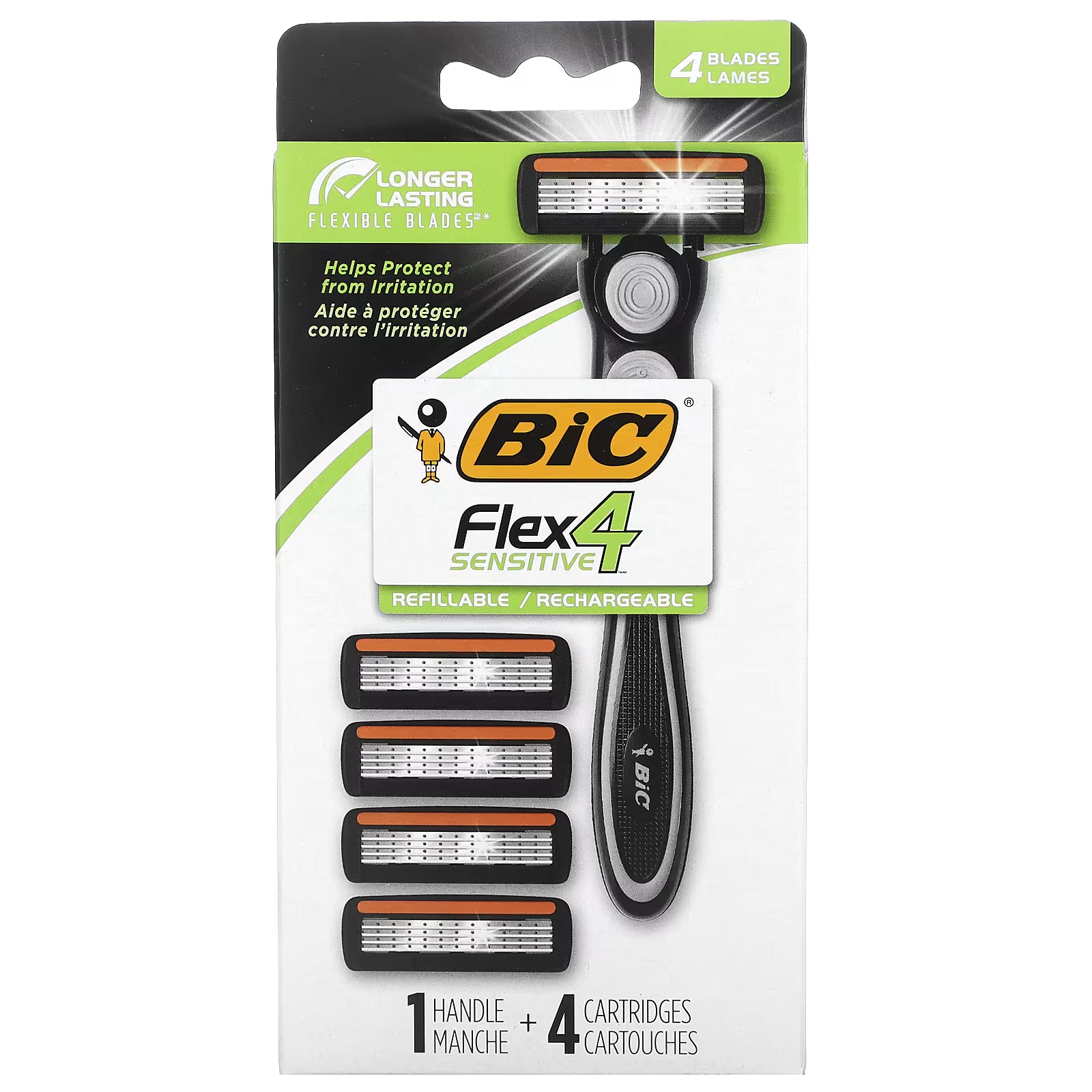 Станок для бритья Bic Flex 4 Sensitive, 4 картриджа