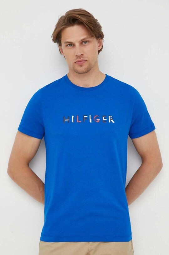 

Хлопковая футболка Tommy Hilfiger, темно-синий