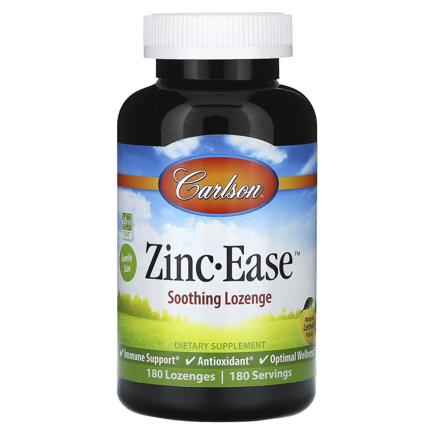 

Zinc-Ease, успокаивающие пастилки, натуральный лимон, 180 пастилок, Carlson