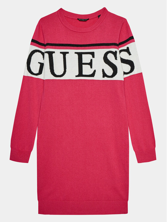 Трикотажное платье обычного кроя Guess, розовый трикотажное платье обычного кроя guess фиолетовый
