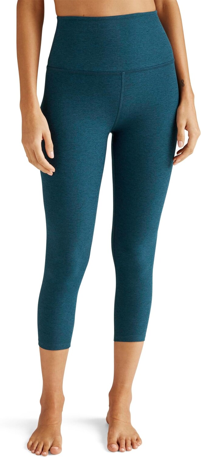 

Леггинсы-капри с высокой талией Spacedye Beyond Yoga, цвет Blue Gem Heather