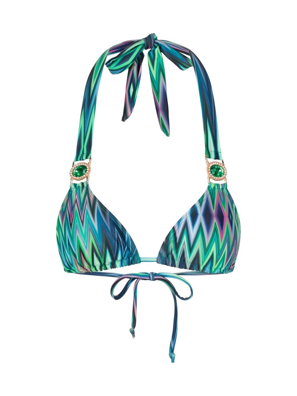 

Треугольный топ бикини Moda Minx Chic in Chevron, изумруд