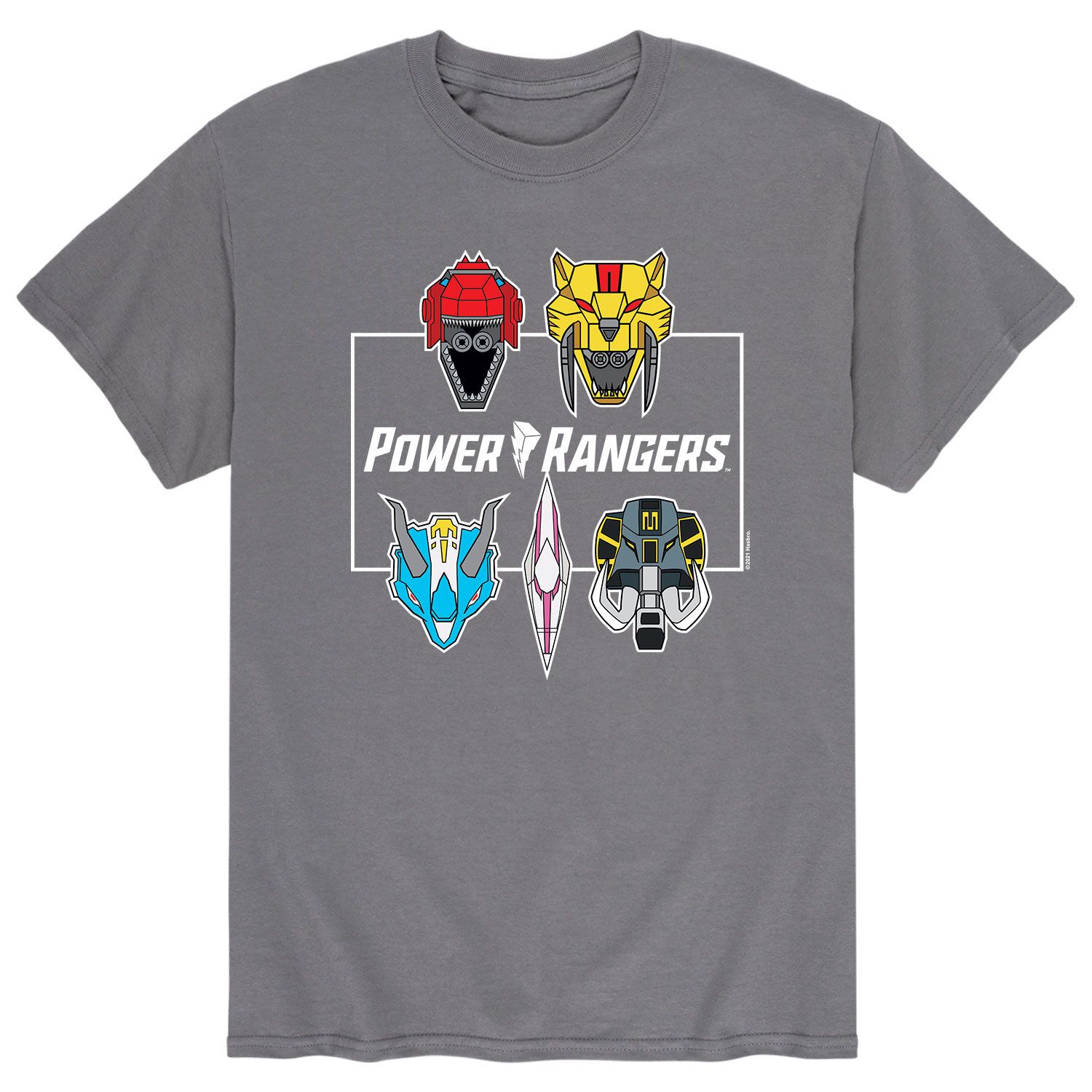Мужская футболка Power Rangers Zord Faces Licensed Character