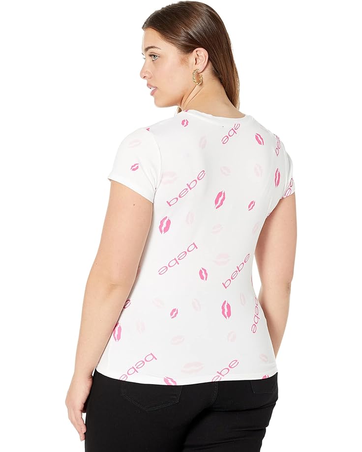 Футболка Bebe All Over Lips Tee, цвет White/Pink Kiss All Over Print kiss kiss rock and roll over 180 gr