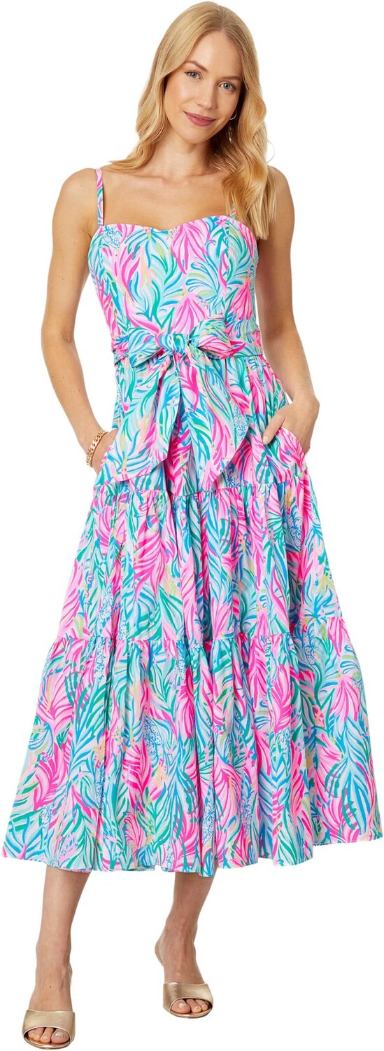 

Платье миди Эдит Lilly Pulitzer, цвет Multi Sea Turtle Soiree