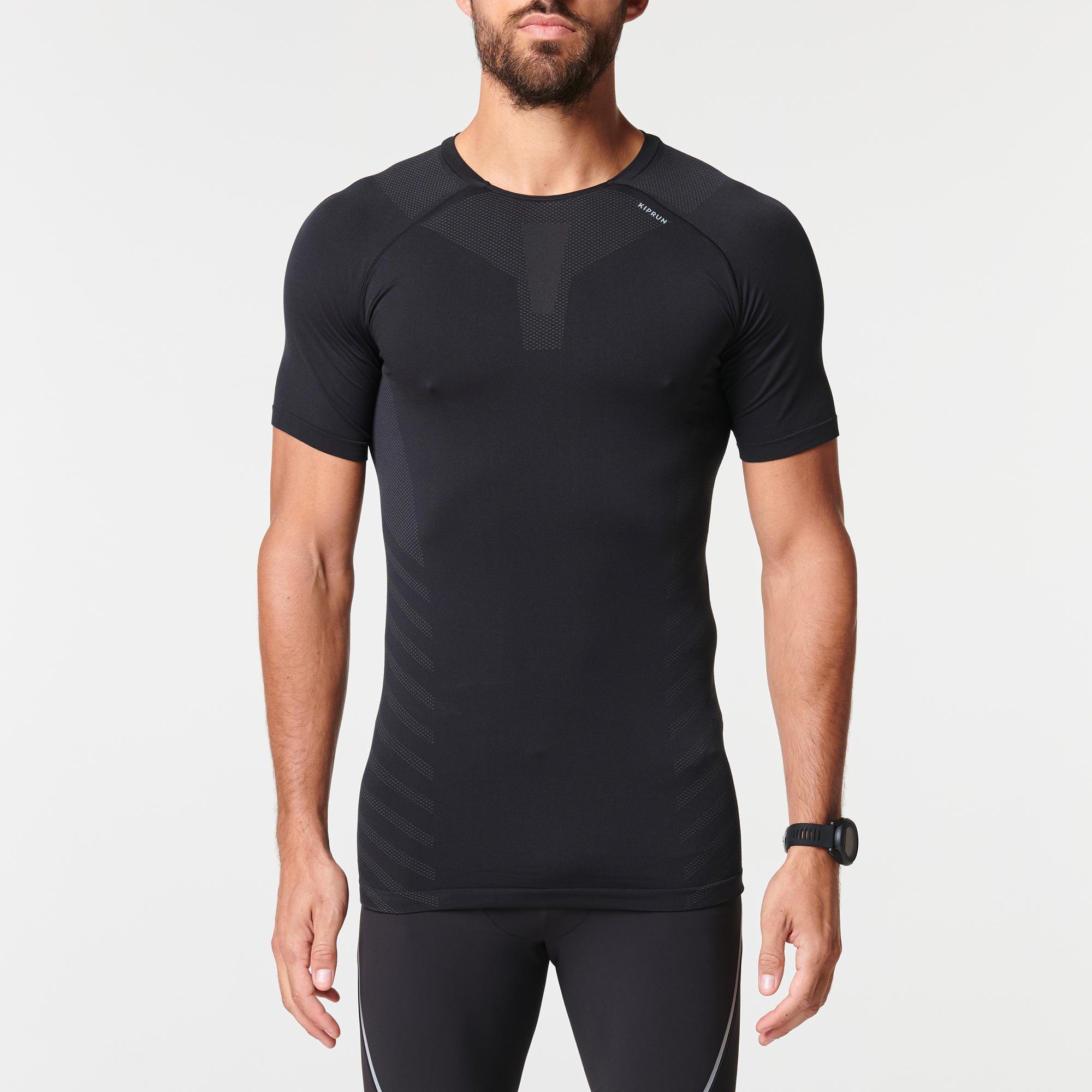 Дышащая футболка для бега Decathlon Kiprun Skincare, черный