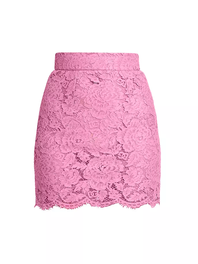 

Кружевная мини-юбка с цветочным принтом Dolce&Gabbana, цвет rosa