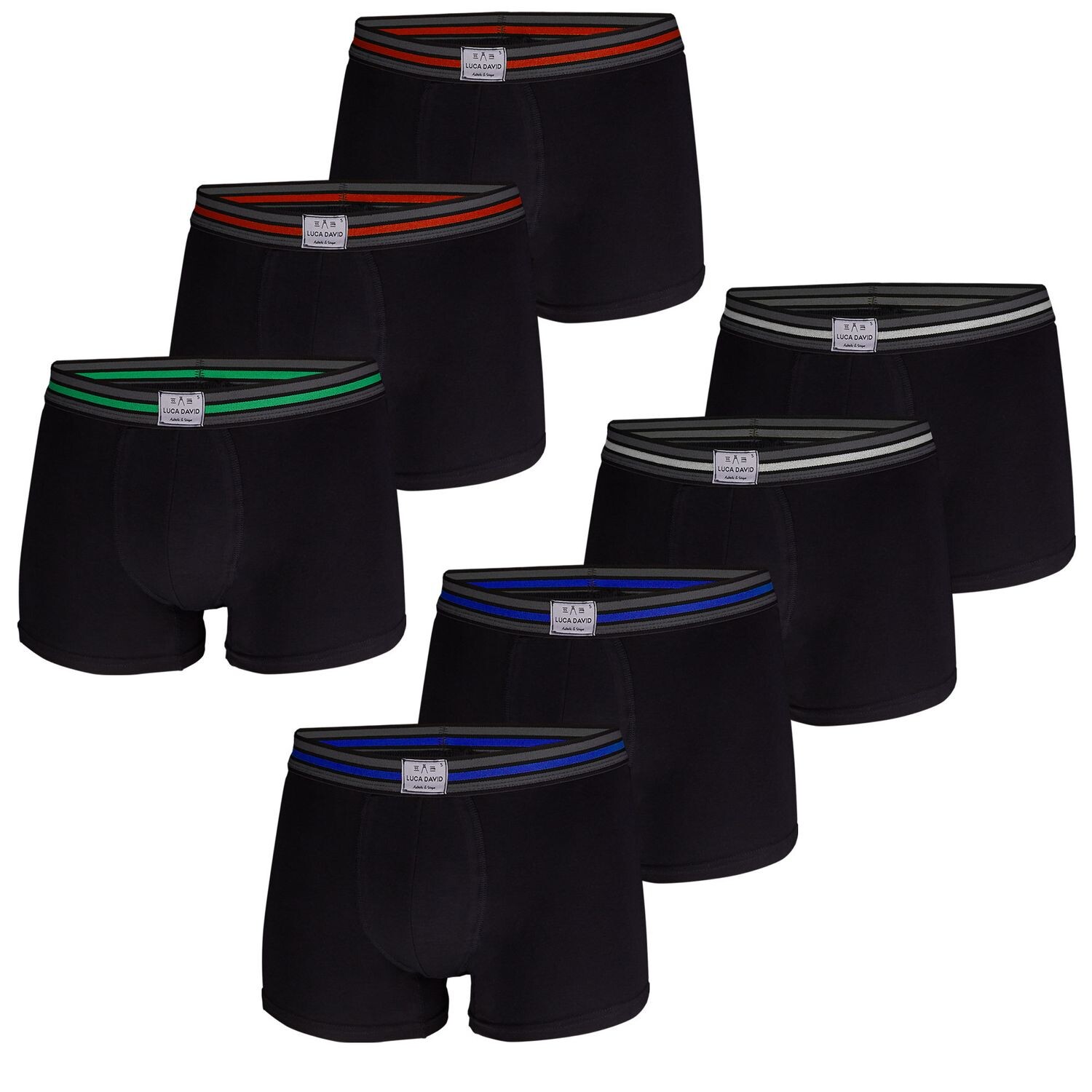 

Боксеры Luca David Boxershorts 7 шт, цвет Schwarz / Bund gestreift