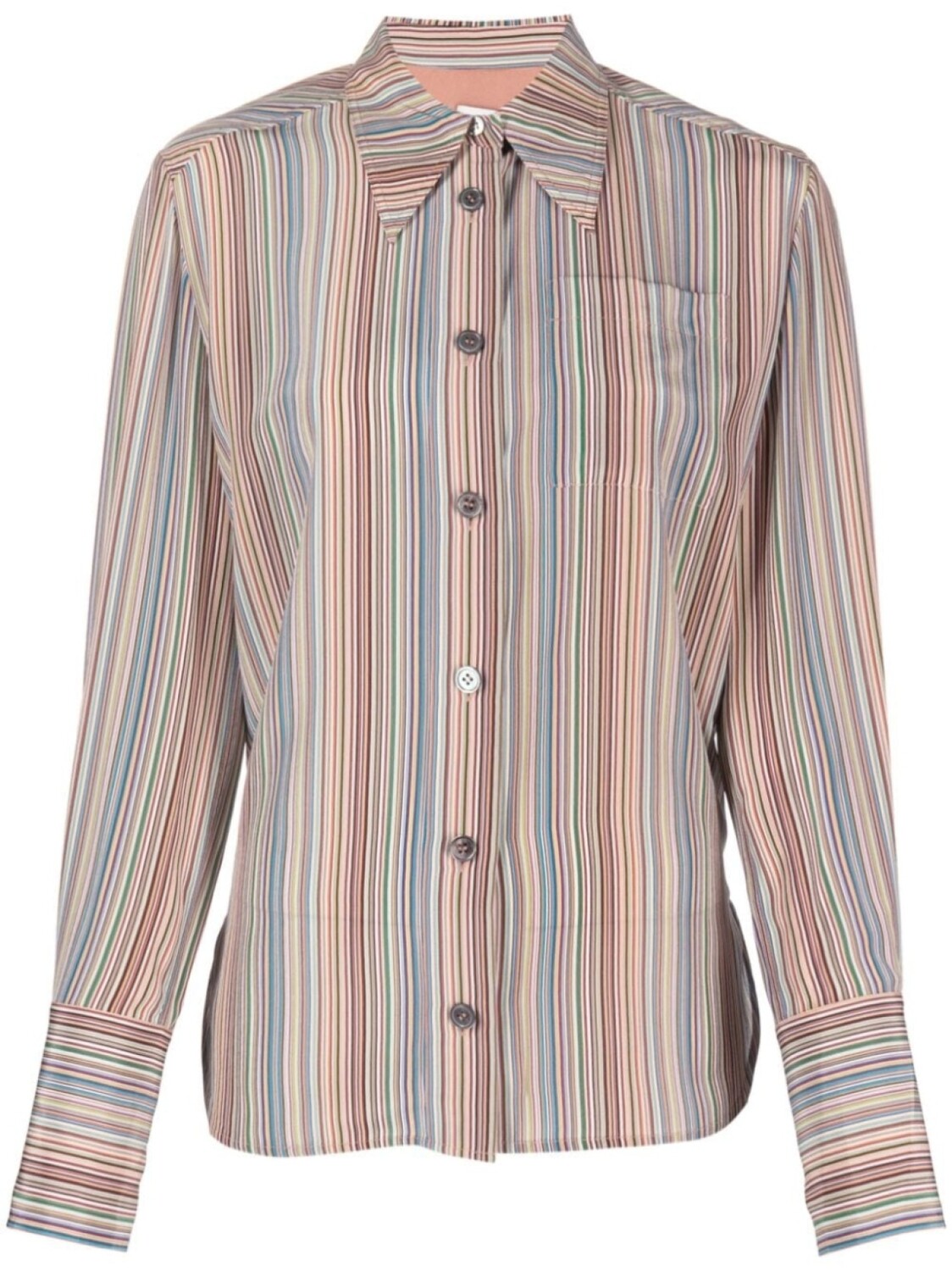 

Шелковая рубашка в полоску Paul Smith, бежевый
