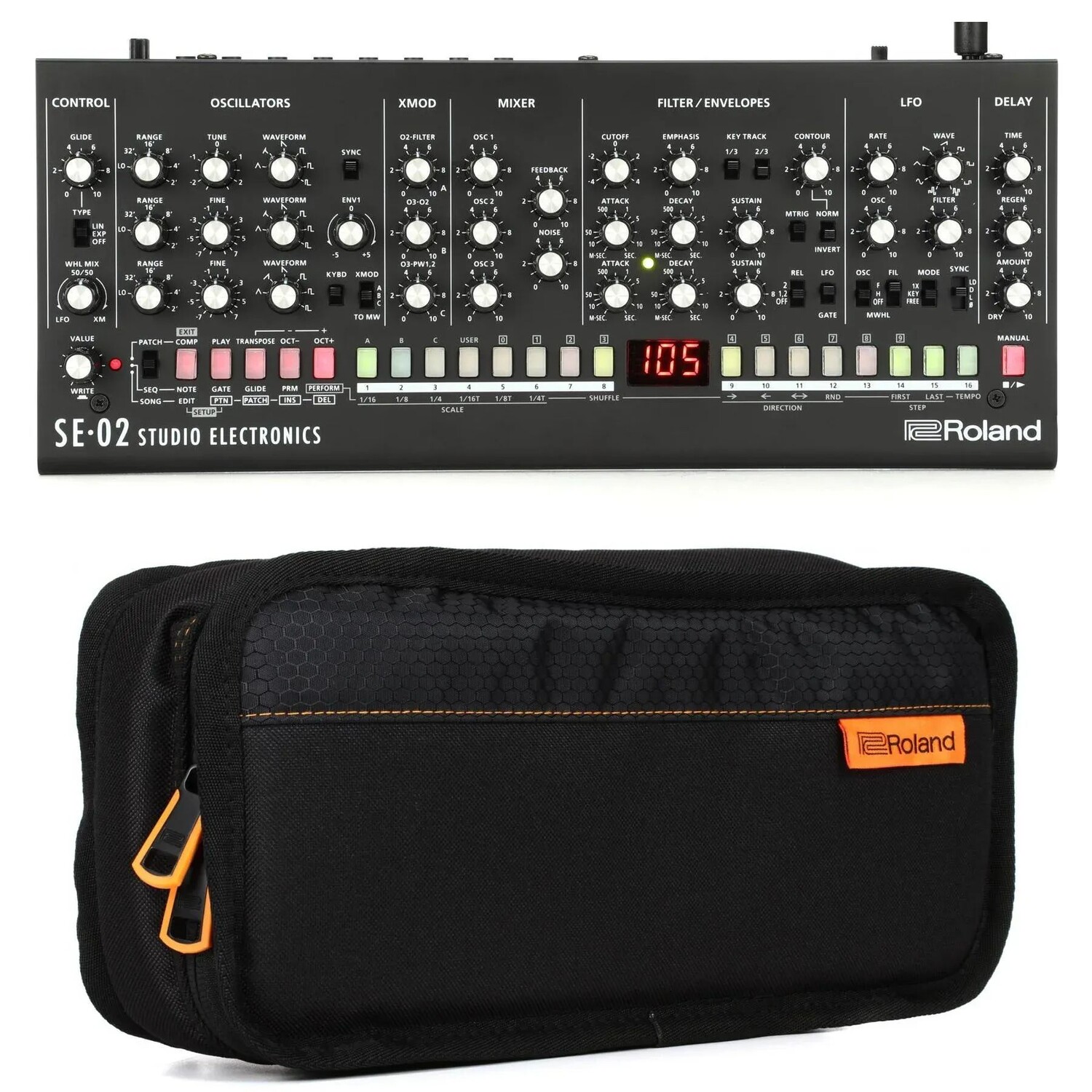 

Модуль аналогового синтезатора Roland SE-02 с сумкой для переноски