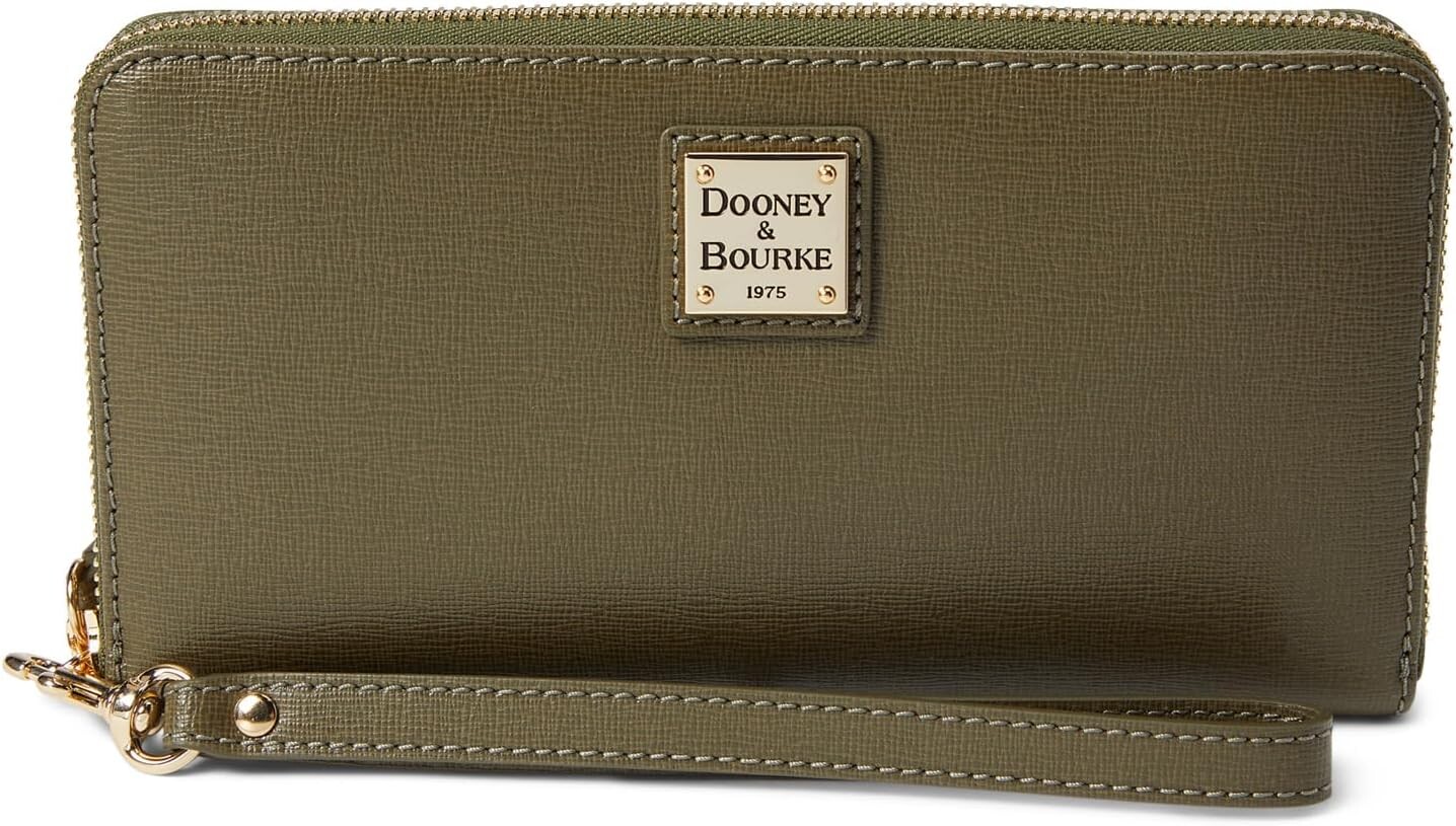 

Клатч Large Zip Around Wristlet Dooney & Bourke, цвет Olive