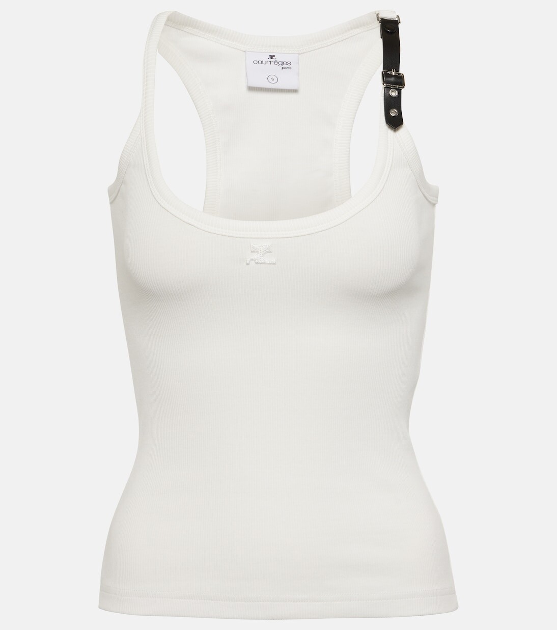 

Укороченный топ Holistic из смесового хлопка Courrèges, белый