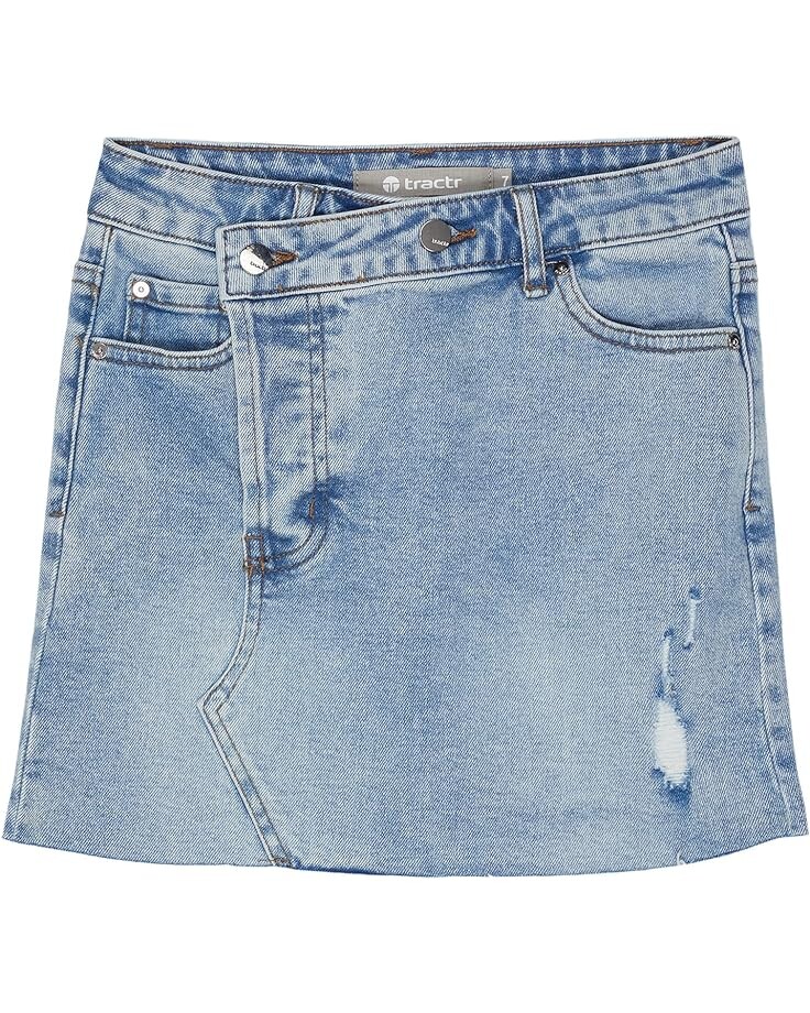 цена Юбка Tractr Overflap Denim Skirt, индиго