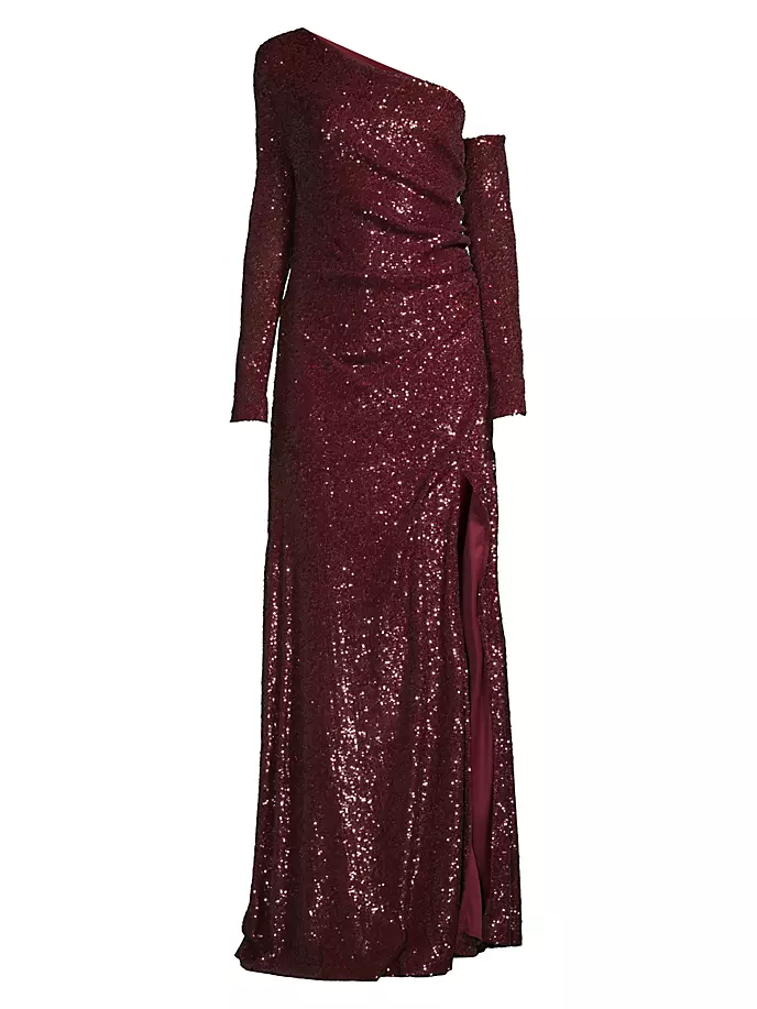 

Асимметричное платье с блестками для светских мероприятий Donna Karan New York, алый